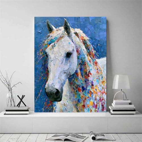 Toile de cheval pour mur vide : transformez votre bureau avec cette peinture multicolore - 2