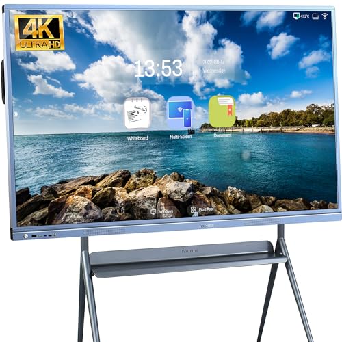 JYXOIHUB 55 Inch Electronic Whiteboard with 4K HD Touch Screen, Interactive Whiteboard for Classroom and Conference, Build in Android and Windows OS