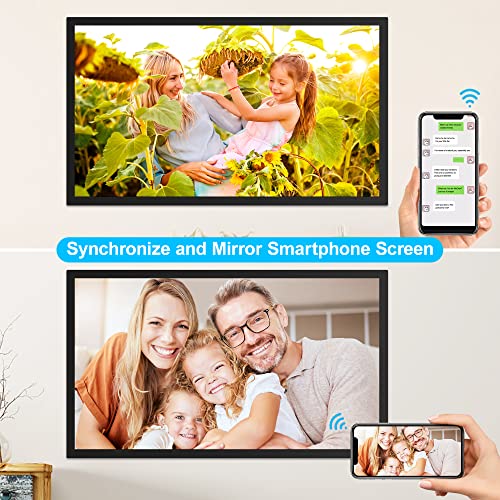 Fullja 21.5 Inch Wifi Smart Digital Picture Frame - Digital Picture Frame With Wifi, Hd 1080P, Auto Rotate, Light Sensor, Share Photos&Videos Via App, Email, Gift For Grandparents And Friends #TOP5