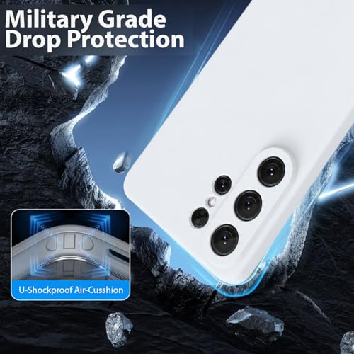 Image of LIRAMARK Liquid Silicone Soft Back Cover Case for Samsung Galaxy S26 Ultra 5G| Soft Micro-Fibre Lining Inside | Camera Protection Bump (White)