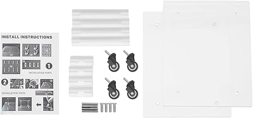 Miniatura 7 de Soporte para impresora, mesa de impresora de acrílico transparente de 2 niveles con ruedas, moderno carrito rodante independiente para oficina y