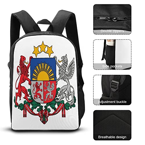 Latvia Flag Backpack with Adjustable Straps, Suitable for Travel Picnics Activities4