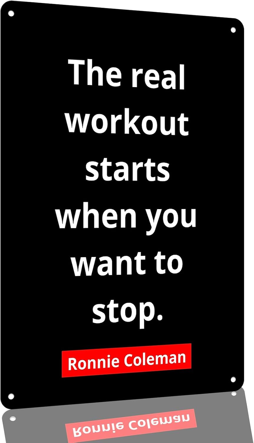 Fitness Workout Motivational Quote Metal Sign 8 x 12 Inch