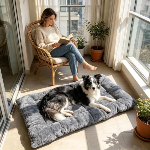 Cama para gatos alfombra rectangular para mascotas cachorro perro de raza grande suelo sofá 4