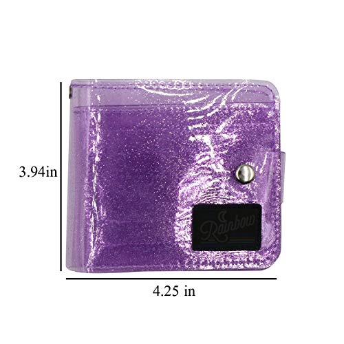 Women Girls Jelly Bifold Wallet Purse Coin Pouch Clear Id Card Holder Case With Detachable Neck Lanyard Strap For Photocards #TOP6