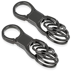 Thinp 2 Sets Key Chains for Car Keys, Detachable Key Ring Quick Release Keychain with 4 Key Rings Heavy Duty Car Key Organizer Key Chain Holder Clip for Men and Women