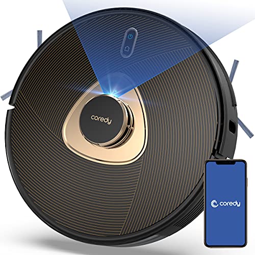 Coredy L900 Robot Vacuum, Robotic Vacuum Cleaner and Mop with LIDAR Navigation, Precision AI Mapping and Intelligent Mopping, 2700Pa Suction Z-zag Routing, Carpets Boost, No-go Zones, Wi-Fi Connected