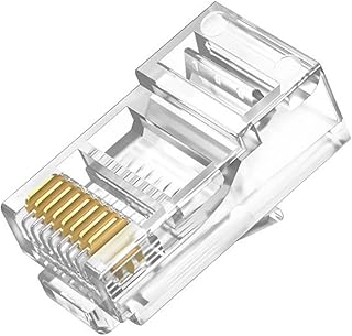 MOALIOI 100PCS RJ45 Ethernet Cables Module Plug Network Connector for UTP CAT6 RJ45 Network Cable Crystal Heads 8P8C