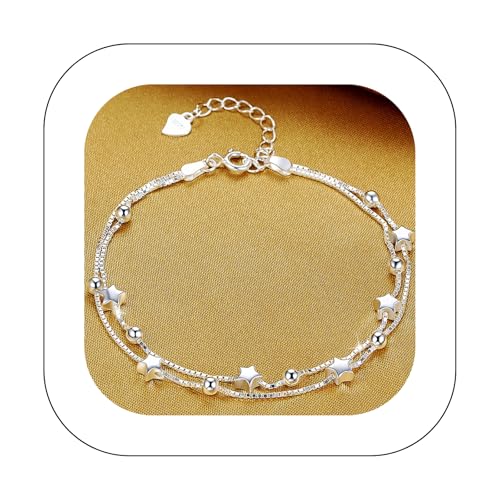 vente flash 925 Bracelet en argent Sterling pour les femmes Bracelet Simple ajustable Dainty pour anniversaire anniversaire Noël jour de Thanksgiving Femme...