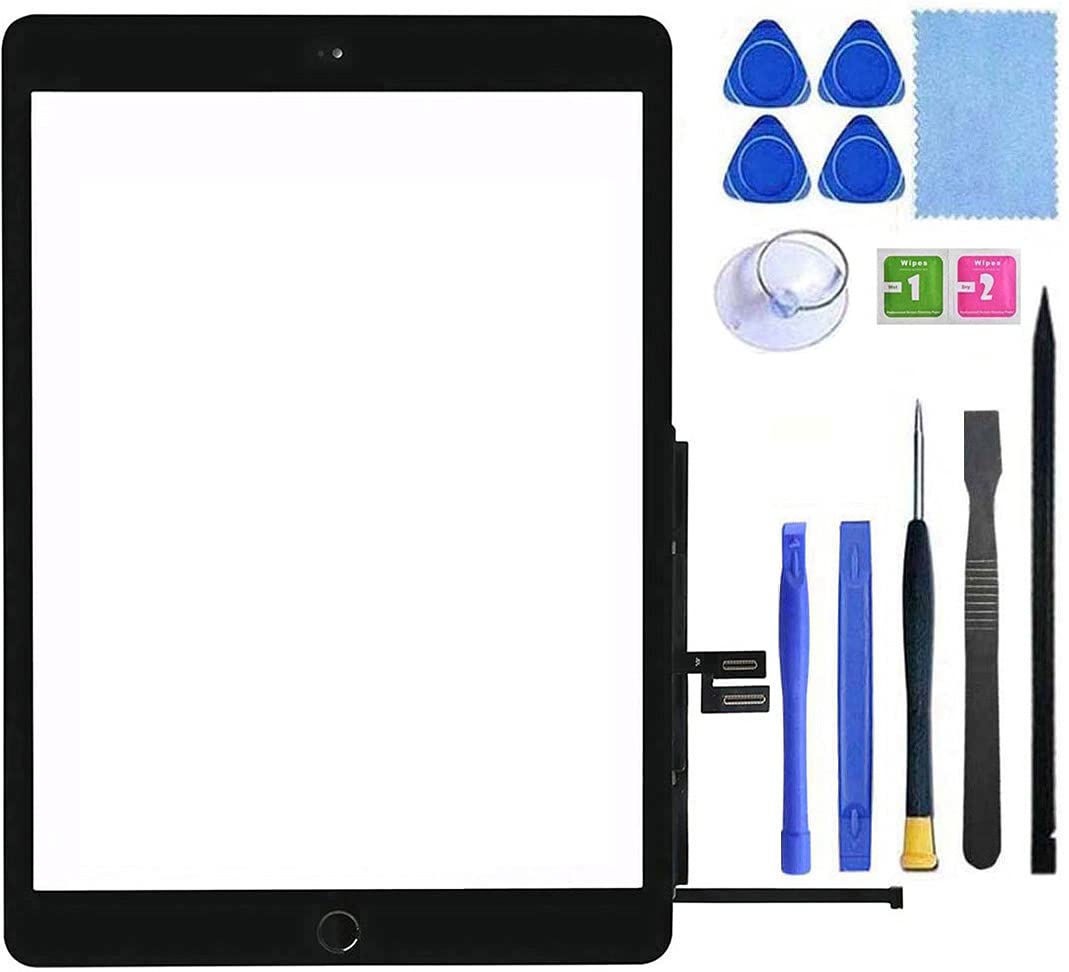 for iPad 8 2020 8th Generation Screen Replacement Digitizer 10.2" A2270 A2428 A2429 A2430 Touch Glass Assembly Includes Home Button+PreInstalled Adhesive+Toolkit,Black