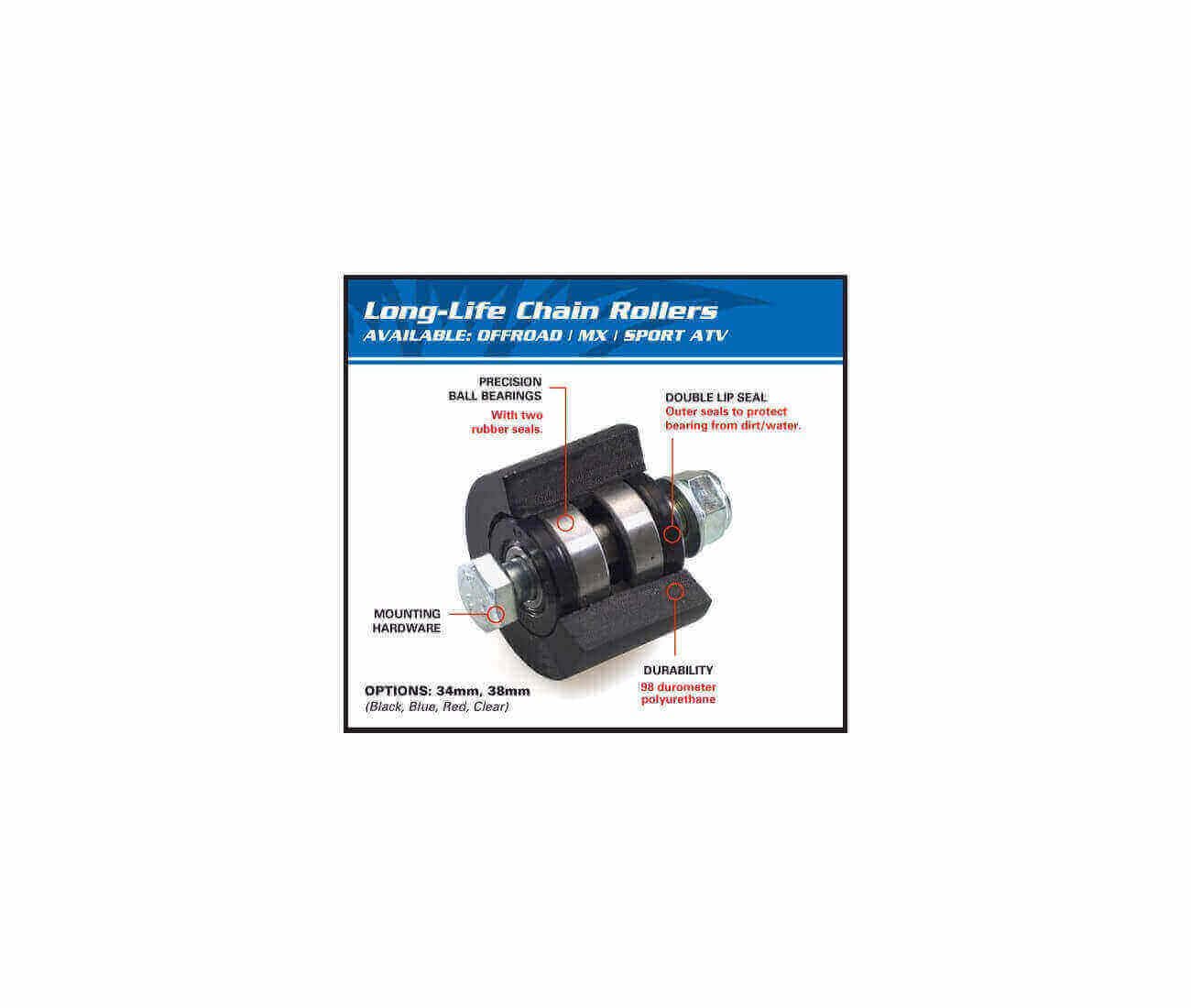 compatible avec/remplacement pour CR 125 / CR 250 / CRF 250 / CRF 450 R/X - ROULETTE DE CHAINE / 79-5007