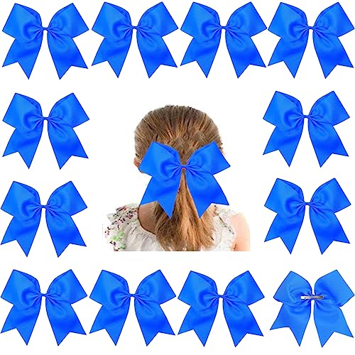 Nœuds de 20,3 cm bleu Hipheer à pinces crocodiles anti-glisse pour coiffure de fille
