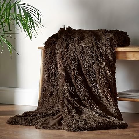 Catherine Lansfield Chocolate Blanket Throw 150x200cm Cover