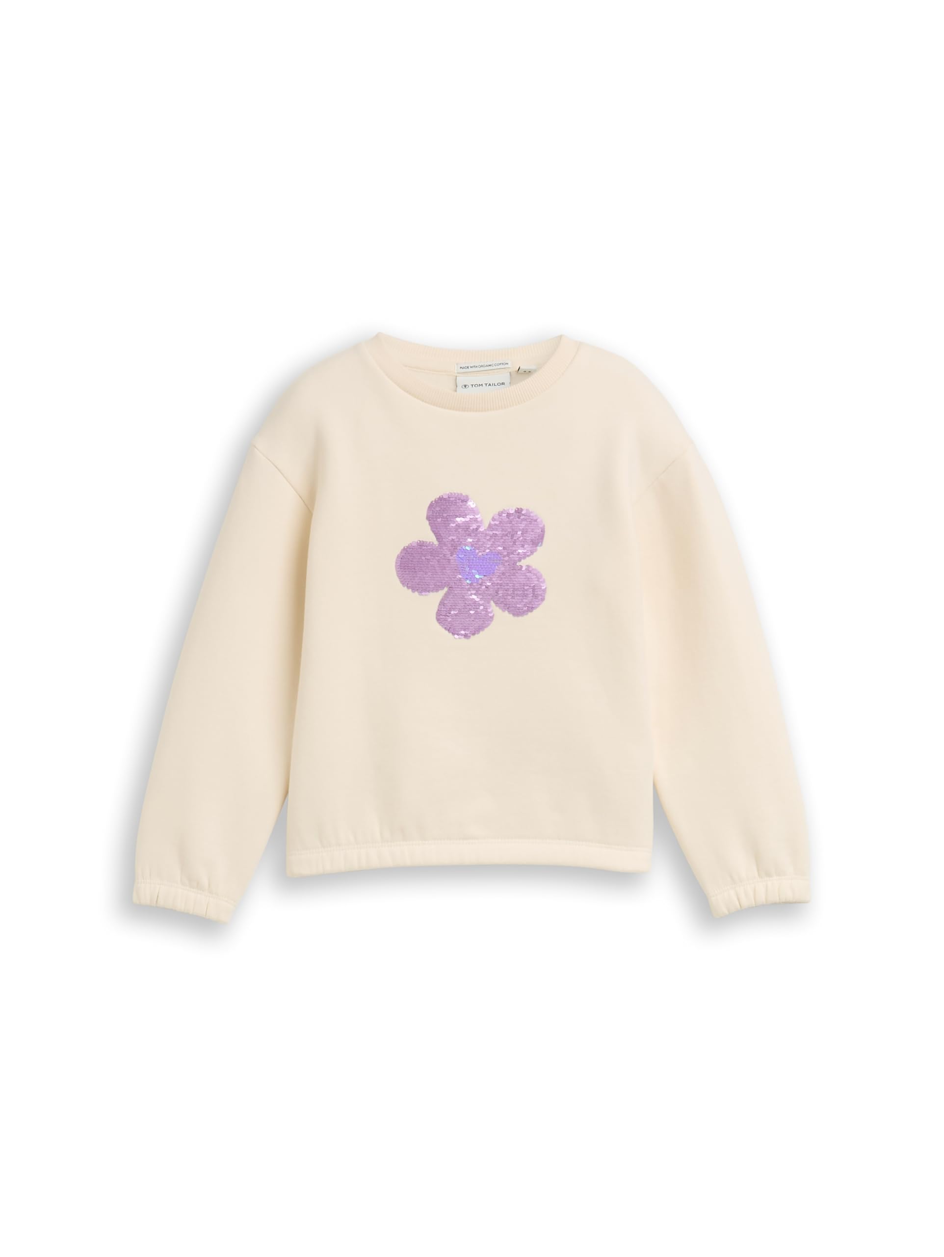 Tom Tailor Mädchen 1047437 Kinder Cropped Sweatshirt mit Wendepailletten (1er Pack)