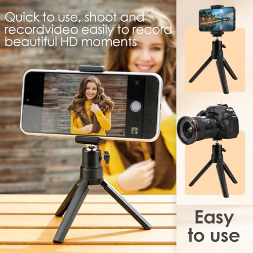 JSMTKJ Beamer Ständer, Mini Stativ für Projektor, Kamera, Smartphone & Webcam, Schwarz, ABS+Metall, 360° drehbar, 18 cm
