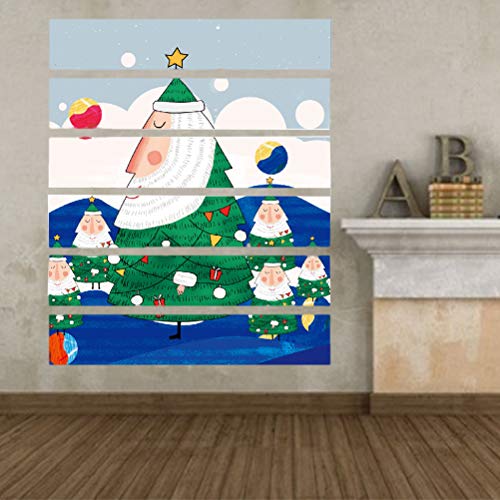 Adesivo de parede de papel de parede 3D Amosfun para decoração de pinheiro de árvore de neve autoade