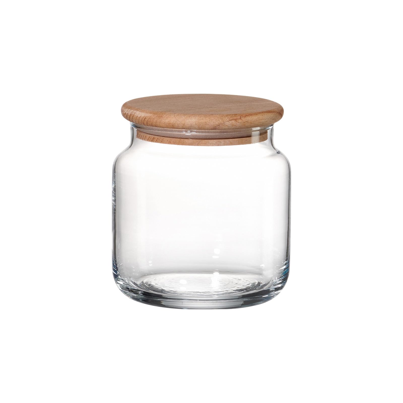 Ritzenhoff & Breker Varu Vorratsgläser 6er Set, 600 ml, Lebensmittelbehälter mit Holzdeckel, Vorratsdosen mit luftdichtem Verschluss, ø 10 x 11 cm, Glas, Klar