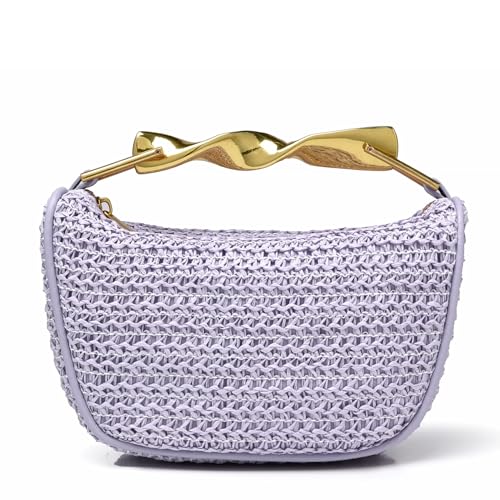 Straw Clutch Purse for Women Mini Designer Evening Handbag