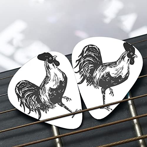 Lot de 12 médiators noirs en forme de coq pour guitare électrique et basse - Les Beatles, Paul McCartney, John Lennon, RIngo Starr, George Harrison Lot de 12 médiators noirs en forme de coq pour guitare électrique et basse – Image 8