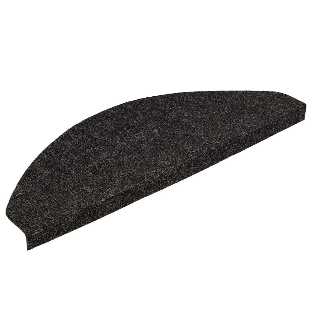 Alfombrillas autoadhesivas para escalones, 15 unidades, 56 x 17 x 3 cm, color negro, fieltro punzonado, antideslizantes, insonorizantes, para interiores, lavables, para escaleras
