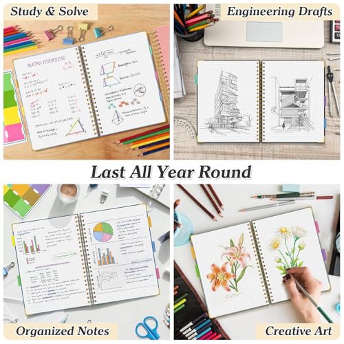 Carnet de notes papier graphique cahier A5 spirale couverture cuir - 6