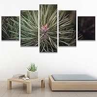 SIGNWIN 5 Panel Canvas Wall Art Modern Art Decorative Elements Expressive Leaves Multicolor Patterns Photography for Home Decorations Ready to Hang - 60