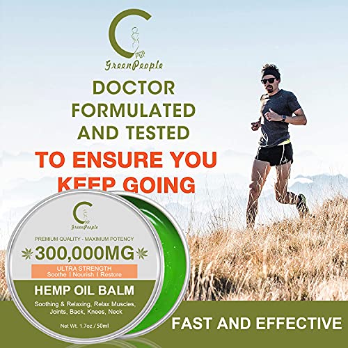 GPGP GreenPeople Natural Hemp Extract Balm - 300,000MG - Hemp Cream is Suitable for Muscles, Back, Ankle, Knees - 1.7oz - Image 7