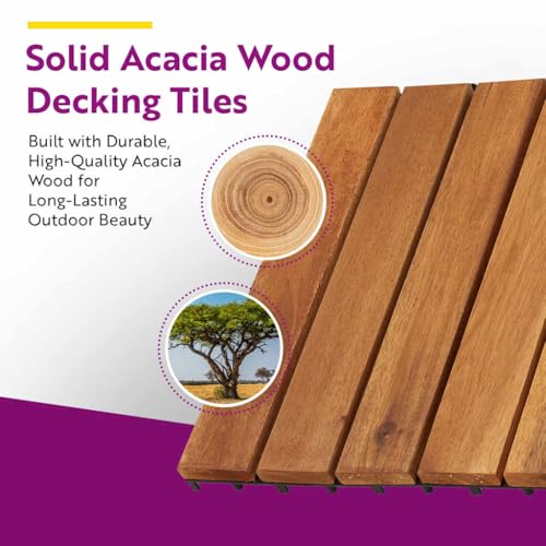 vidaXL 20x Akazie Terrassenfliesen 30x30cm Klickfliesen Holzfliesen Fliesen