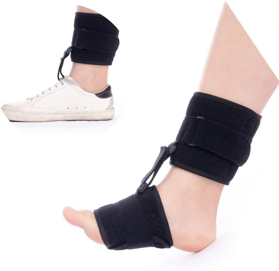 PHASFBJ Night Splint Foot Brace Wrap, Ankle Support Drop Foot Brace Orthosis Pain Relief Plantar Fasciitis Corrector Adjustable Assist Strap for Prevents Cramps Ankle Sprains for Men & Women