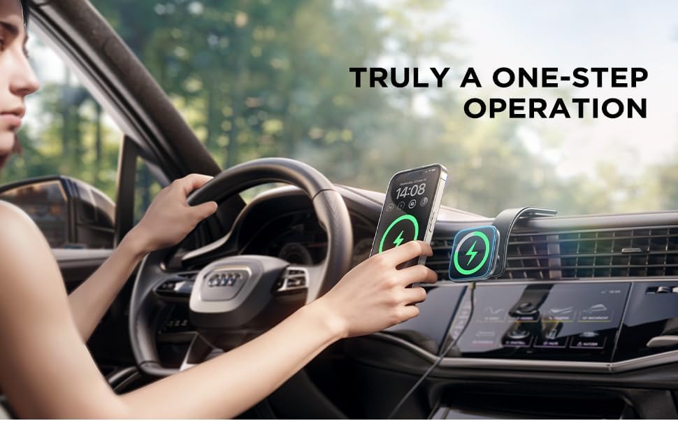 Miniatura 7 de Bovemanx Cargador de coche Magsafe de 15 W, cargador de coche inalámbrico para iPhone 15 14 13 12 Pro Plus Max, aleación de titanio de memoria