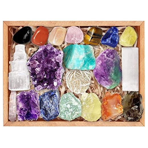 Aovila Premium Crystals and Healing Stones Gift Set in Wooden Box - Chakra Stones Healing Crystals Set for Beginners, Natural Healing Crystals and Stones - Valentines Day Crystal Gifts for Her Women
