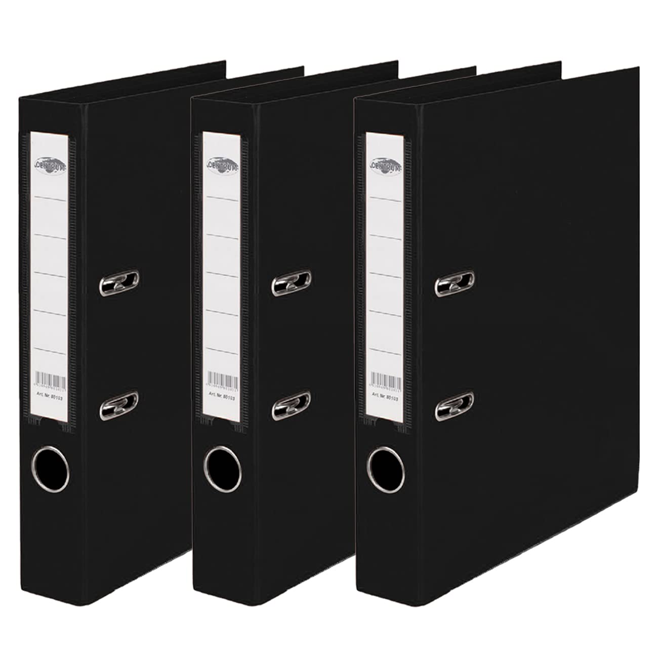 3X Black A4 Lever Arch File Document Organiser Folder 75mm Display Divider Metal Ring Finger Pull Stationery Office Document Storage File Office School โ image 1