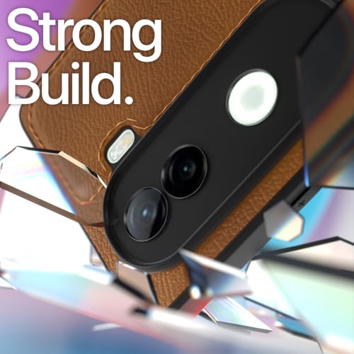 Image of Pikkme Back Cover| Flexible Pu Leather | Full Camera Protection | Raised Edges | Super Soft-Touch | Bumper Case for Vivo V40e / iQOO Z9s 5G (Brown)