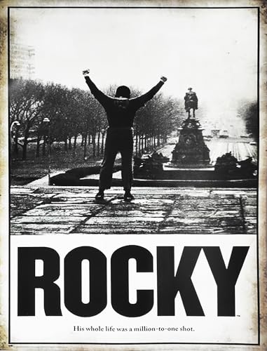 KUSTOM ART Poster mural décoratif série Locandine Film Celebri Rocky avec Sylvester Stallone Impression artistique sur papier couché 40 x 30 cm sans cadre