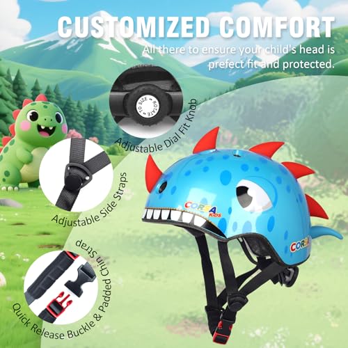 Image of Kids Toddler Bike Helmet, Adjustable and Multi-Sport for Child Boys and Girls, 2 Sizes