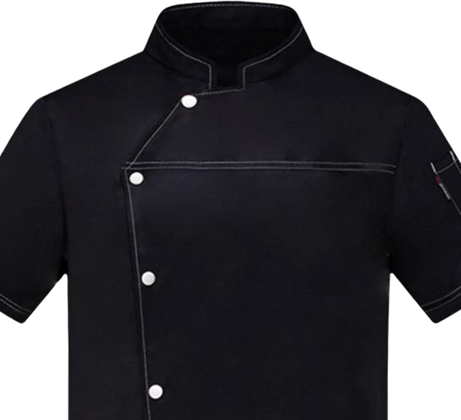 3xChef Coat, Short Sleeve Top Breathable Chef Clothes Waiter Waitress Apparel Uniform Chef Jacket, for Bakery Food Industry