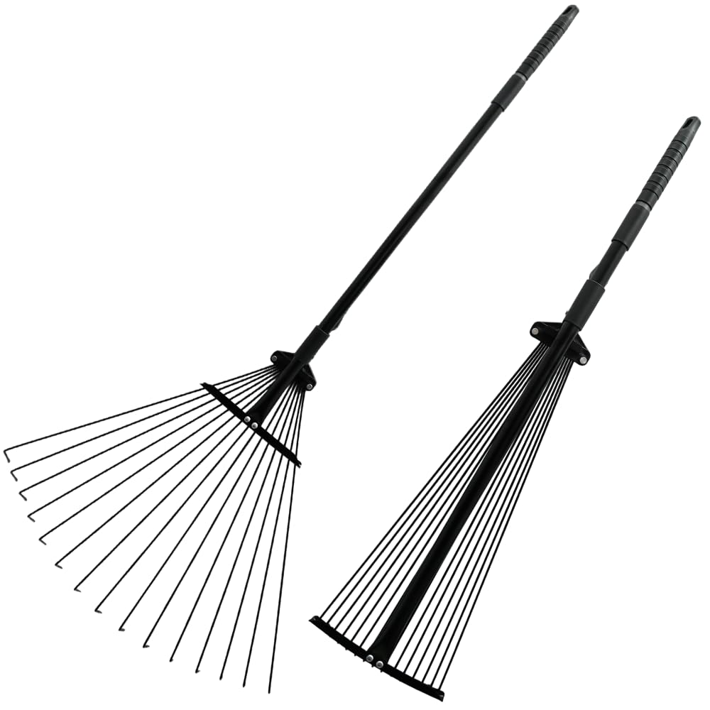 Unibos | 31-64 Inch Adjustable Lawn Rake For Gardening - For Gardening, Grass, Lawn & Yard Clean Up - Garden Rakes For Leaves, Lawn Leveller, Yard Clean Up Tool