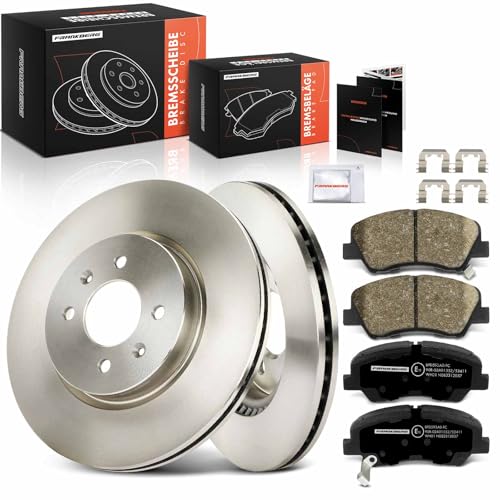 Frankberg Brake Kit incl. 2x Brake Disc + 4x Brake Pad Front Compatible with i20 Coupe GB i20 GB IB Rio III UB Rio IV FB SC YB Replace# 58101C8A50, 58101C8A00