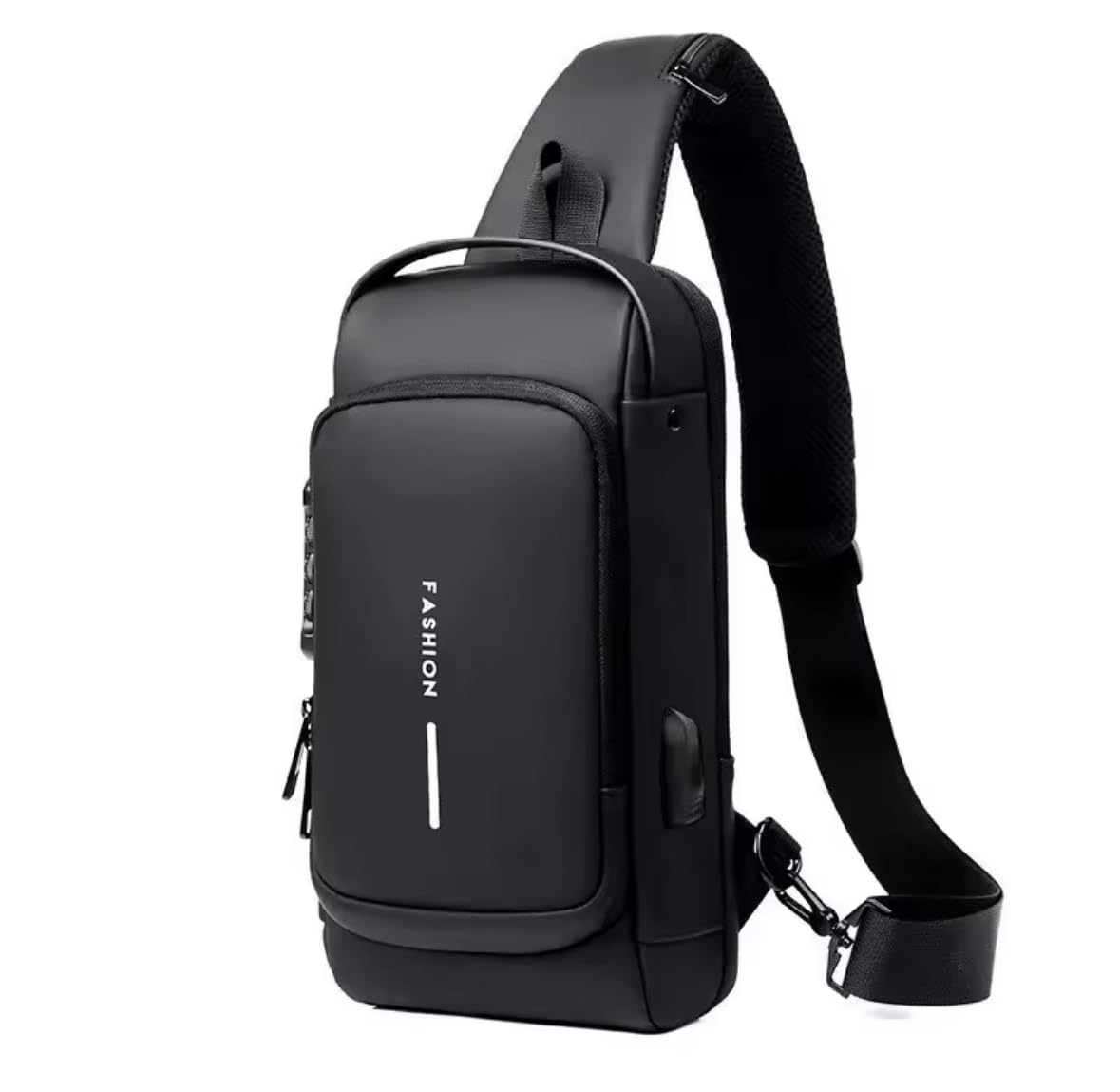 Genérico Bolso Cruzado Antirrobo para Hombre con Puerto USB, Impermeable, Ideal para Viajes, Ciclismo y Uso Diario