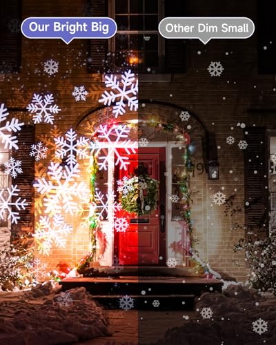 Projecteur Noël double tête flocon de neige avec télécommande intérieur et jardin - 5