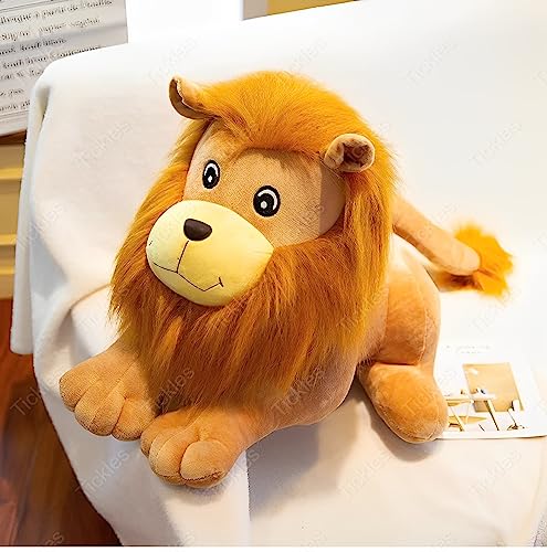 Image of Tickles Sleeping Jungle Lion Jack Soft Stuffed Plush Animal Toy for Kids Boys & Girls Birthday Gifts (Size: 50 cm Color: Brown)