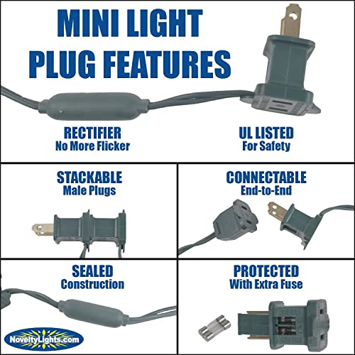 Novelty Lights CGC670-G-Y/P/G ‎‎‎Novelty Lights 24Ft 70 Led C6 Led Mardi Gras String Lights, Outdoor Christmas Tree Commercial Grade Led String Lights thumb #4