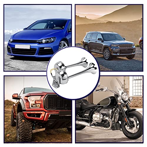 Seineca Electricity Train Horn Kit Loud 12V Universal Stainless Steel Dual Trumpet For Car Motorcycle Pickup Truck With Fixed Bracket And Horn Relay. #TOP6