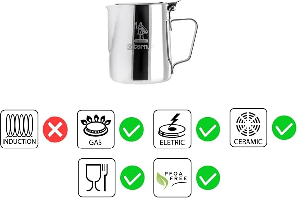 Aeternum, La Divina Re Inox, Bricco Latte con Coperchio, Capacità 350 ml, Non adatto all'Induzione, Acciaio Inox, Argento - 3