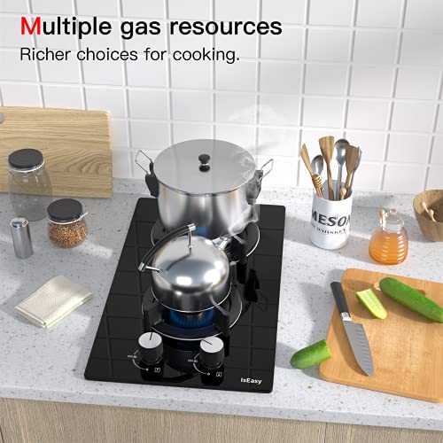 Tempered Glass Gas Cooktop, 12 In Gas Stove Top Gas Cooktop 2 Burners