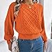 Womens Cropped Sweaters Dressy Casual Fashion Crewneck Long Sleeve Cable Knit Pullover Tops Fall Clothes Outfits Orange