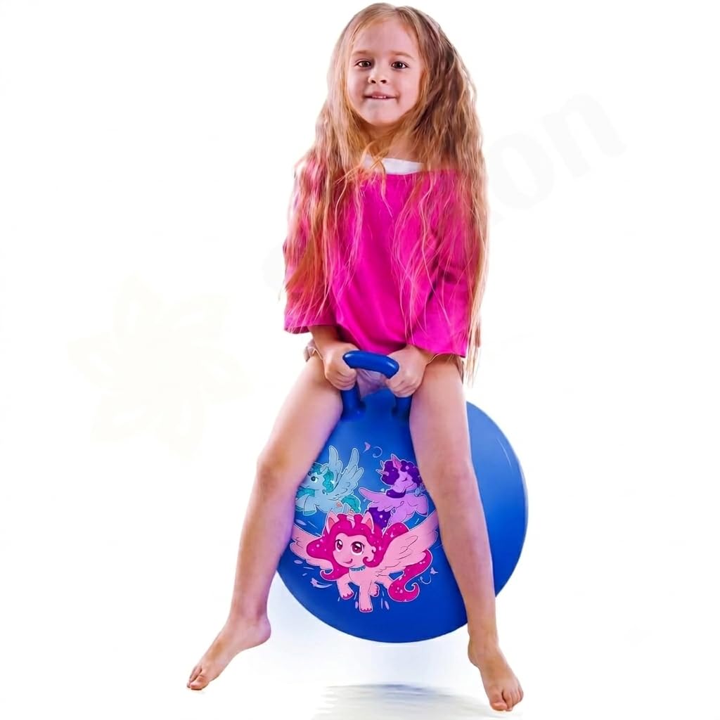 Styxon Hopper Ball, 18in/45cm Diameter for Age 3-7, Exercise Bouncer, Hippity Hoppity Hopball for Children, Sit-on Bouncy Ball with Handle, Multicolor-image-28