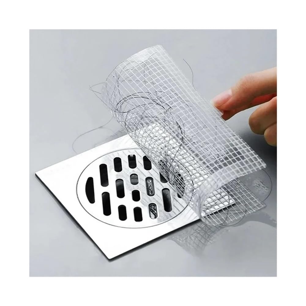 Colador de pelo desechable de malla de drenaje para baño, filtro antibloqueo, adhesivo de drenaje de suelo, cubierta de ducha, colador de fregadero de cocina (A (9 cm), 30 unidades