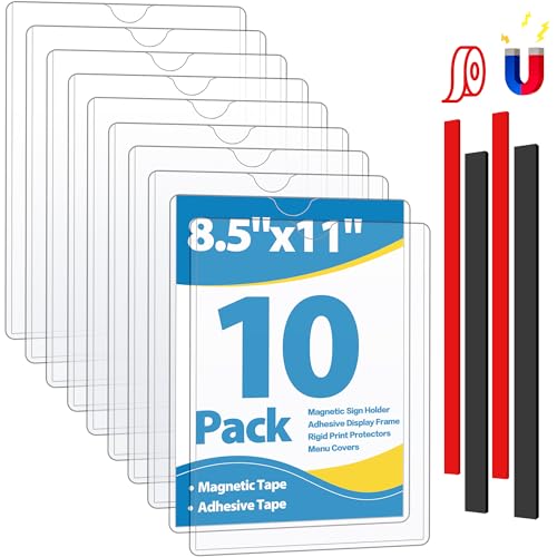 VAIIGO 10 Pack Magnetic Sign Holder 8.5 x 11 -