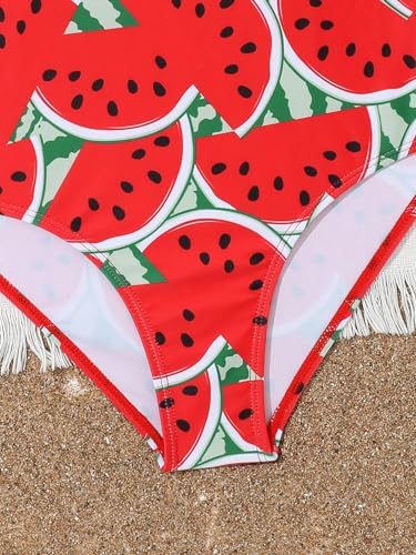 WDIRARA Girl's One Piece Swimsuit Cute Watermelon Print Swimwear Bathing Suit4